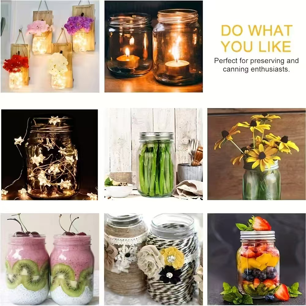 6Pcs, 12Pcs, 500Ml/16Oz, Glass - Bath Salts Jar ulasan dan harga