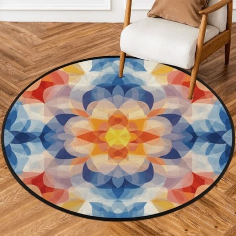 Floral Round Carpet Vintage Oi - Home Living Bathroom Vanity ulasan dan harga