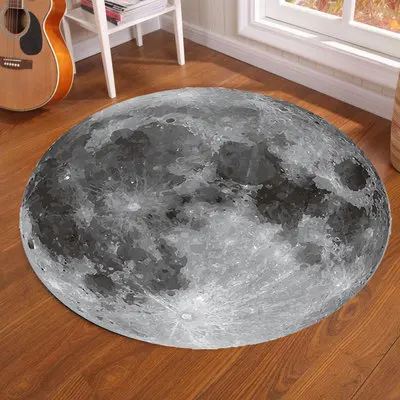Galaxy Earth Moon Round Carpet - Home Bathroom Carpet ulasan dan harga