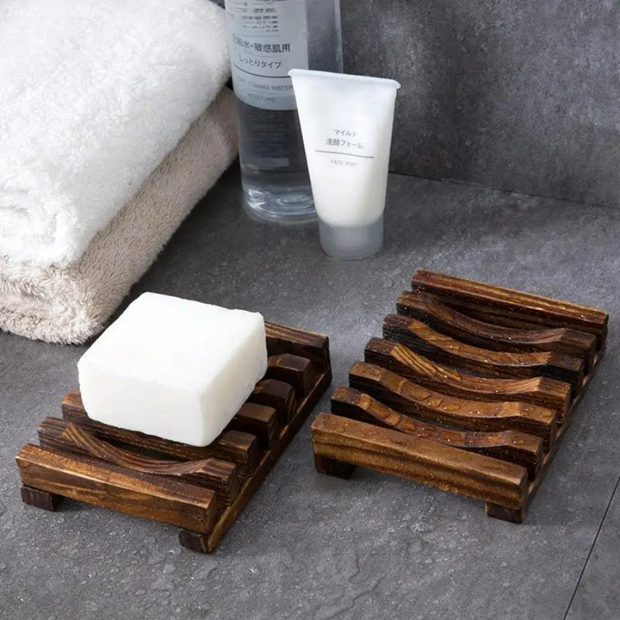 Natural Bamboo Soap Holder, Wo - Home Essentials Bathroom Storage ulasan dan harga