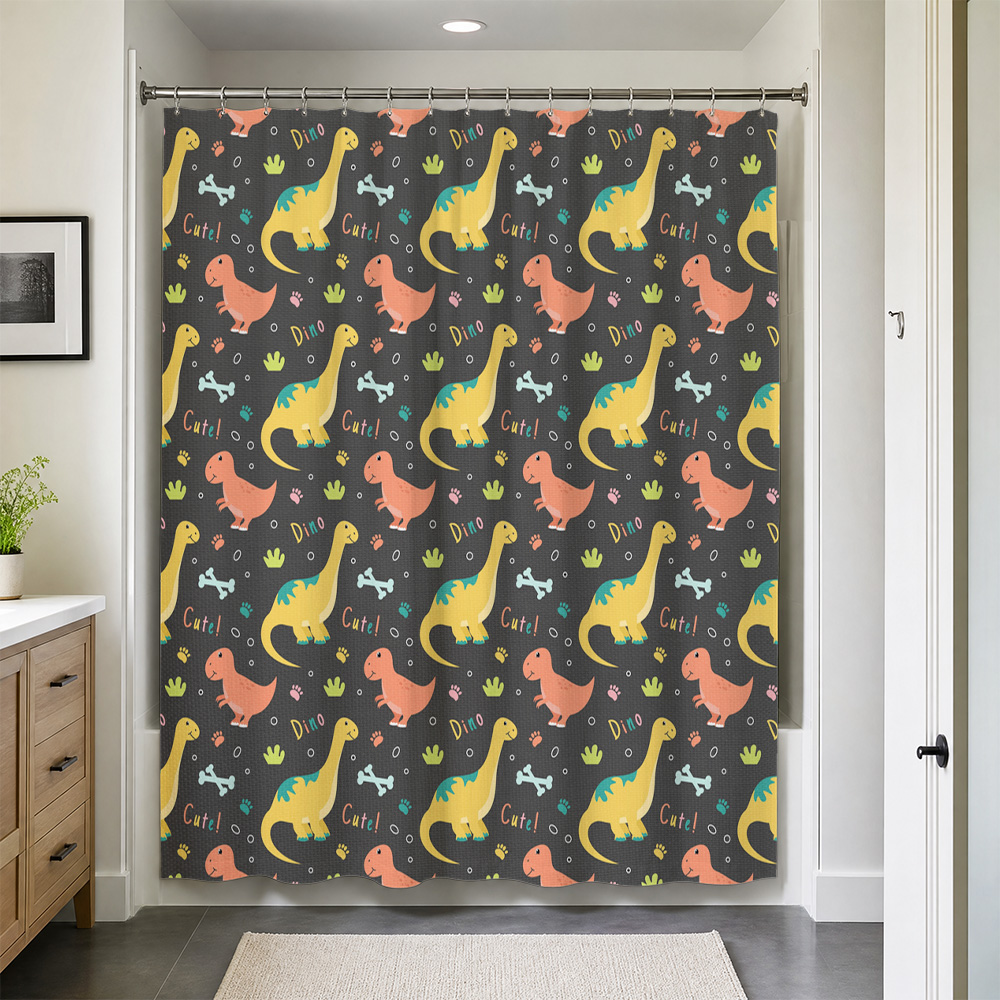 Waterproof Cute Dinosaur Showe - Home Bathroom Decor Ideas ulasan dan harga
